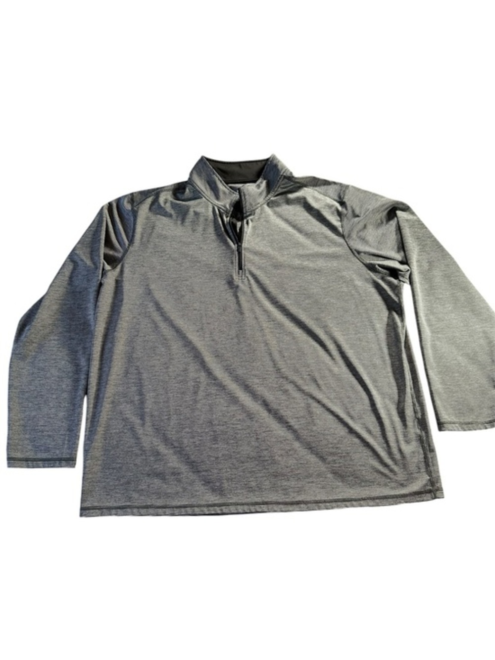 Maelreg Men's Grey Stripe Performance Quarter-Zip Pullover 3XL